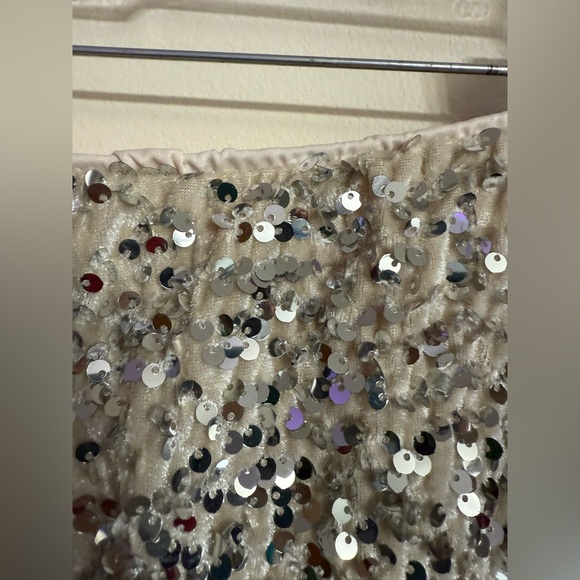 NWT Old Navy Champagne Silver Sequin A-Line Maxi Skirt Holiday Size XXL - Picture 6 of 7